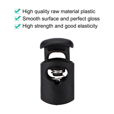 Harfington 6pcs Plastic Cord Lock Stoppers Spring End Toggle Fastener Slider Organizer