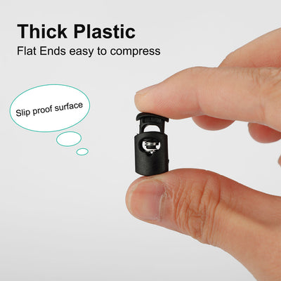 Harfington 6pcs Plastic Cord Lock Stoppers Spring End Toggle Fastener Slider Organizer