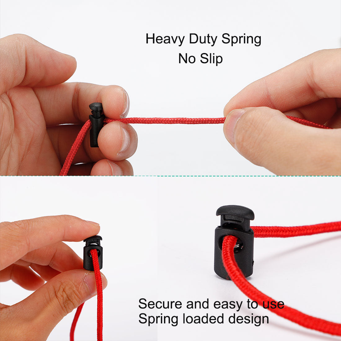 Harfington 6pcs Plastic Cord Lock Stoppers Spring End Toggle Fastener Slider Organizer