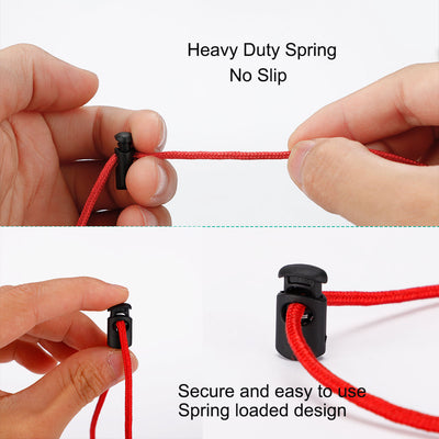 Harfington 6pcs Plastic Cord Lock Stoppers Spring End Toggle Fastener Slider Organizer