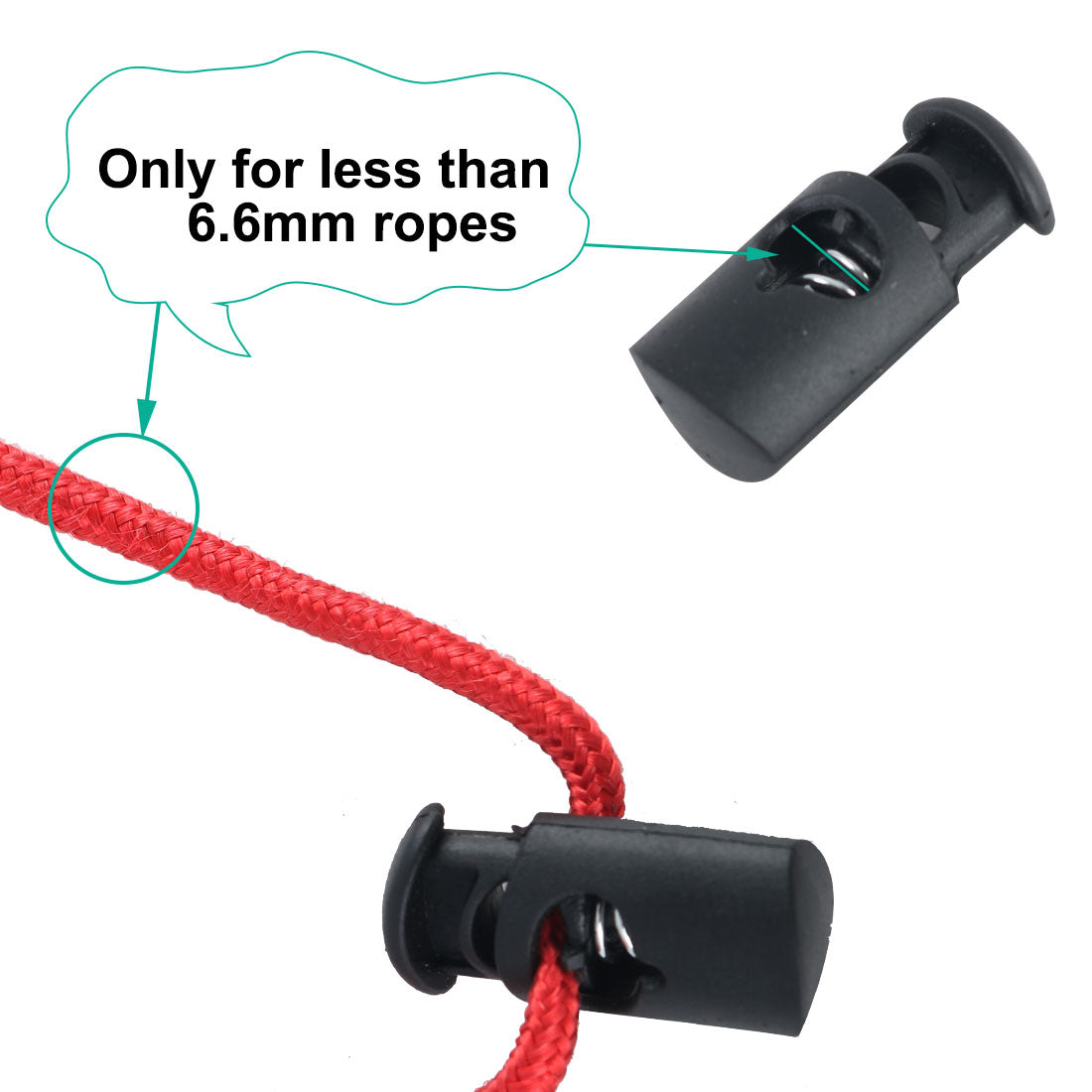 Harfington 6pcs Plastic Cord Lock Stoppers Spring End Toggle Fastener Slider Organizer