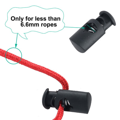 Harfington 6pcs Plastic Cord Lock Stoppers Spring End Toggle Fastener Slider Organizer