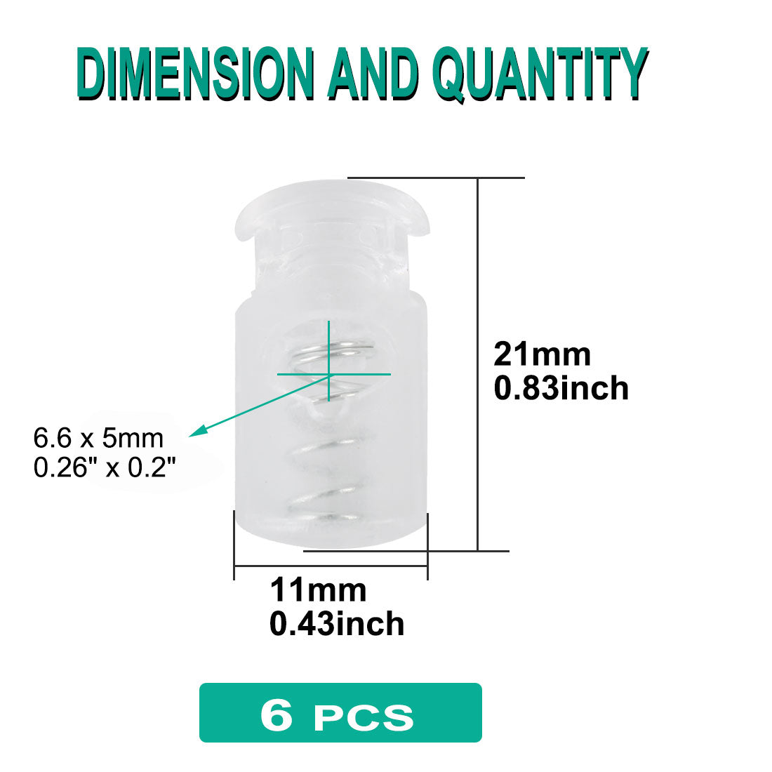 Harfington 6pcs Plastic Cord Lock Stoppers Spring End Toggle Fastener Slider Organizer