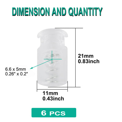 Harfington 6pcs Plastic Cord Lock Stoppers Spring End Toggle Fastener Slider Organizer