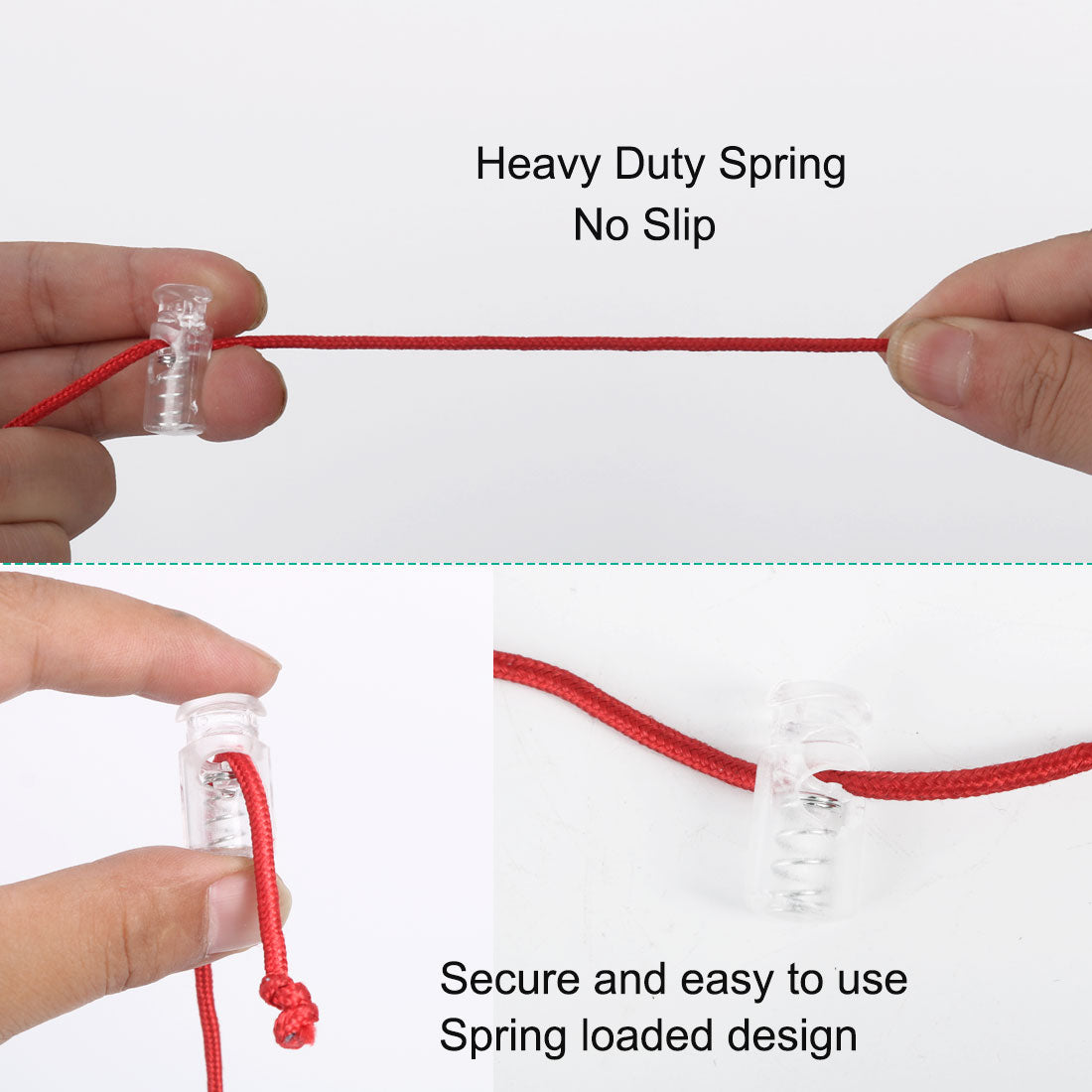 Harfington 6pcs Plastic Cord Lock Stoppers Spring End Toggle Fastener Slider Organizer