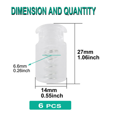 Harfington 6pcs Plastic Cord Lock Stoppers Spring End Toggle Fastener Slider Organizer