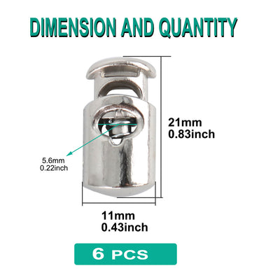 Harfington 6pcs Plastic Cord Lock Stoppers Spring End Toggle Fastener Slider Organizer