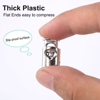 Harfington 6pcs Plastic Cord Lock Stoppers Spring End Toggle Fastener Slider Organizer