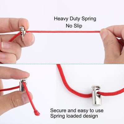 Harfington 6pcs Plastic Cord Lock Stoppers Spring End Toggle Fastener Slider Organizer