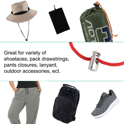 Harfington 6pcs Plastic Cord Lock Stoppers Spring End Toggle Fastener Slider Organizer