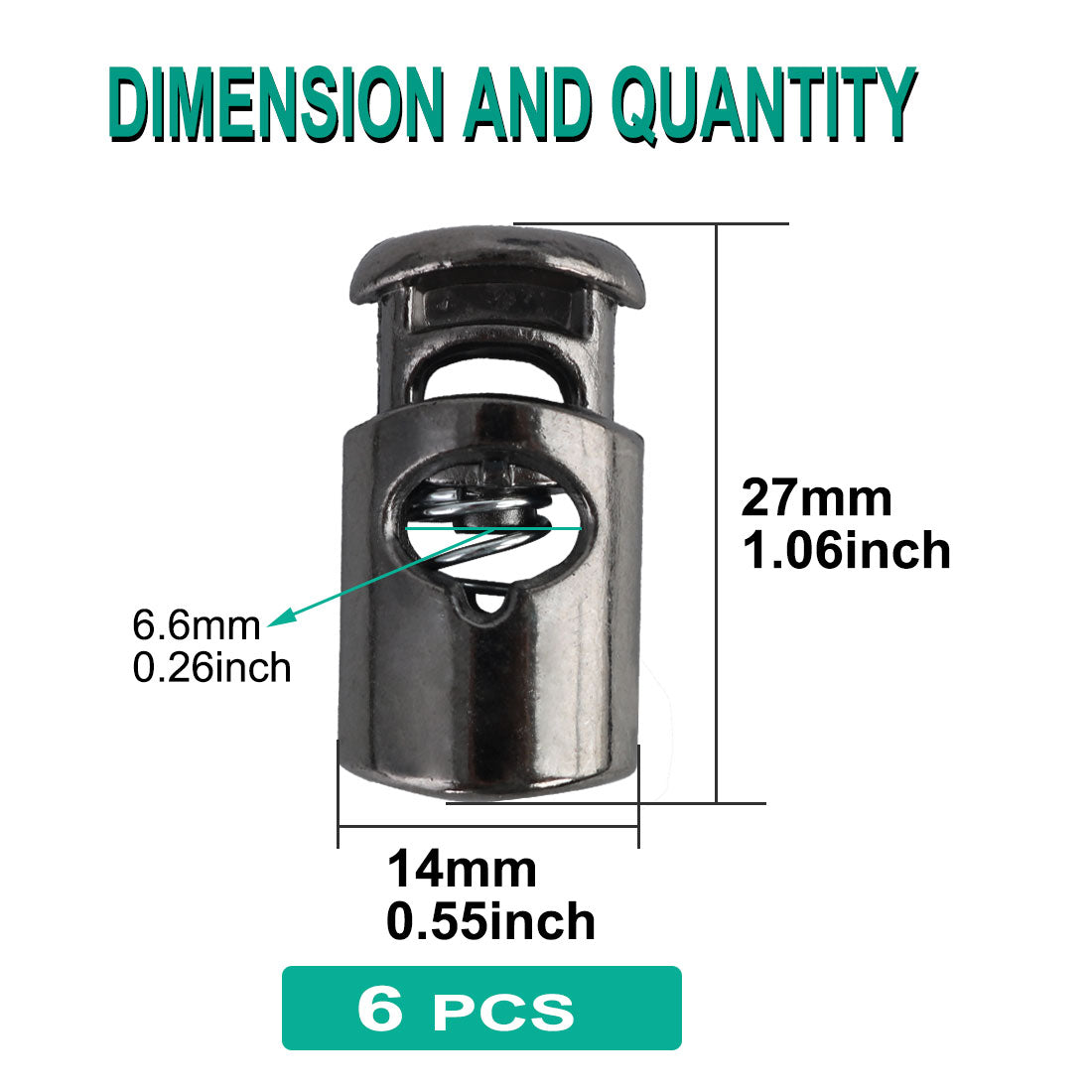 Harfington 6pcs Plastic Cord Lock Stoppers Spring End Toggle Fastener Slider Organizer