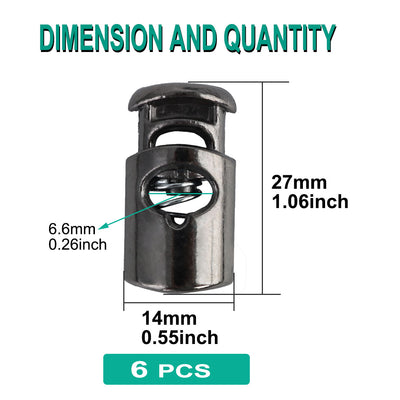 Harfington 6pcs Plastic Cord Lock Stoppers Spring End Toggle Fastener Slider Organizer