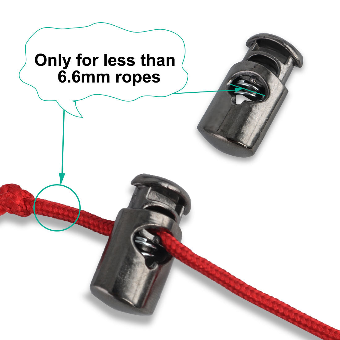 Harfington 6pcs Plastic Cord Lock Stoppers Spring End Toggle Fastener Slider Organizer