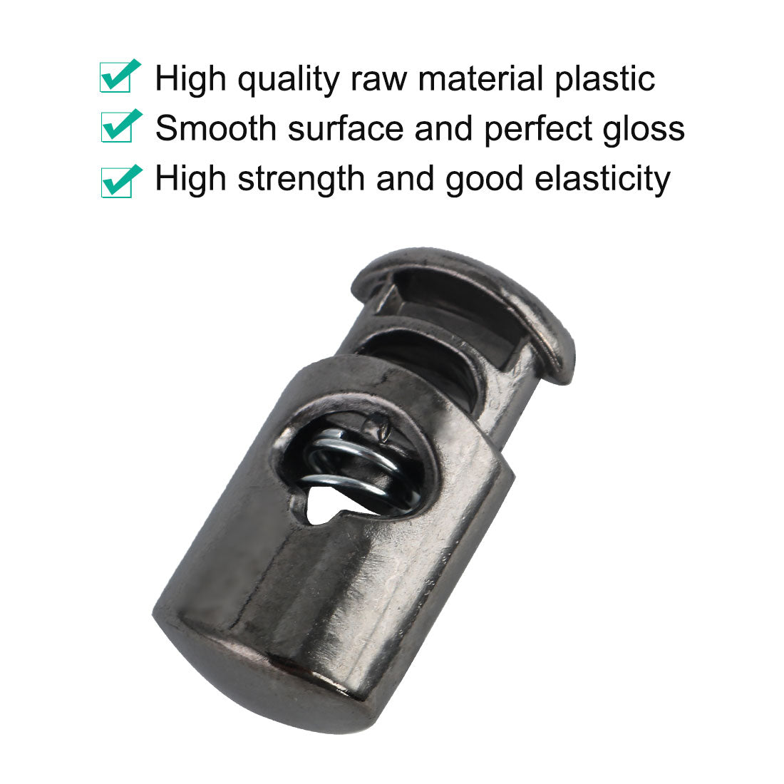 Harfington 6pcs Plastic Cord Lock Stoppers Spring End Toggle Fastener Slider Organizer