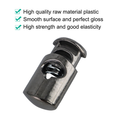 Harfington 6pcs Plastic Cord Lock Stoppers Spring End Toggle Fastener Slider Organizer