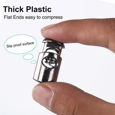 Harfington 6pcs Plastic Cord Lock Stoppers Spring End Toggle Fastener Slider Organizer