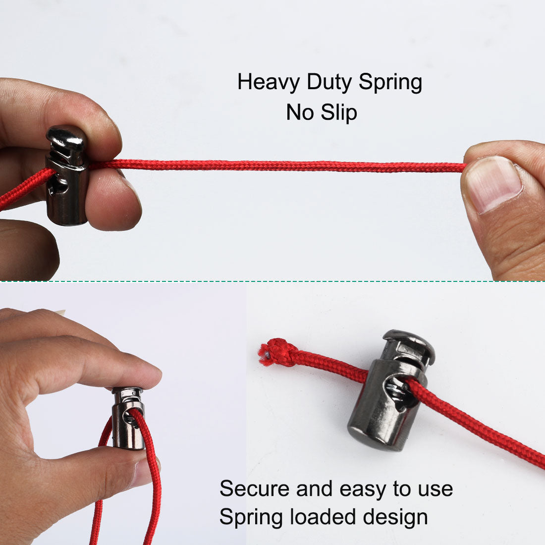 Harfington 6pcs Plastic Cord Lock Stoppers Spring End Toggle Fastener Slider Organizer