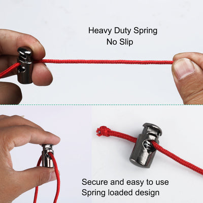 Harfington 6pcs Plastic Cord Lock Stoppers Spring End Toggle Fastener Slider Organizer