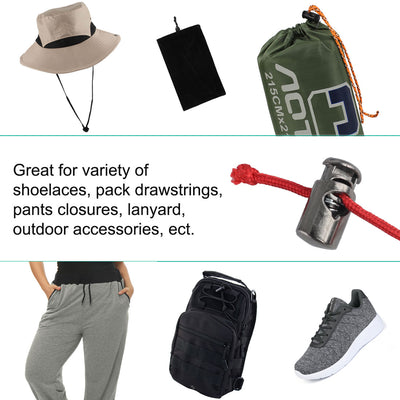 Harfington 6pcs Plastic Cord Lock Stoppers Spring End Toggle Fastener Slider Organizer