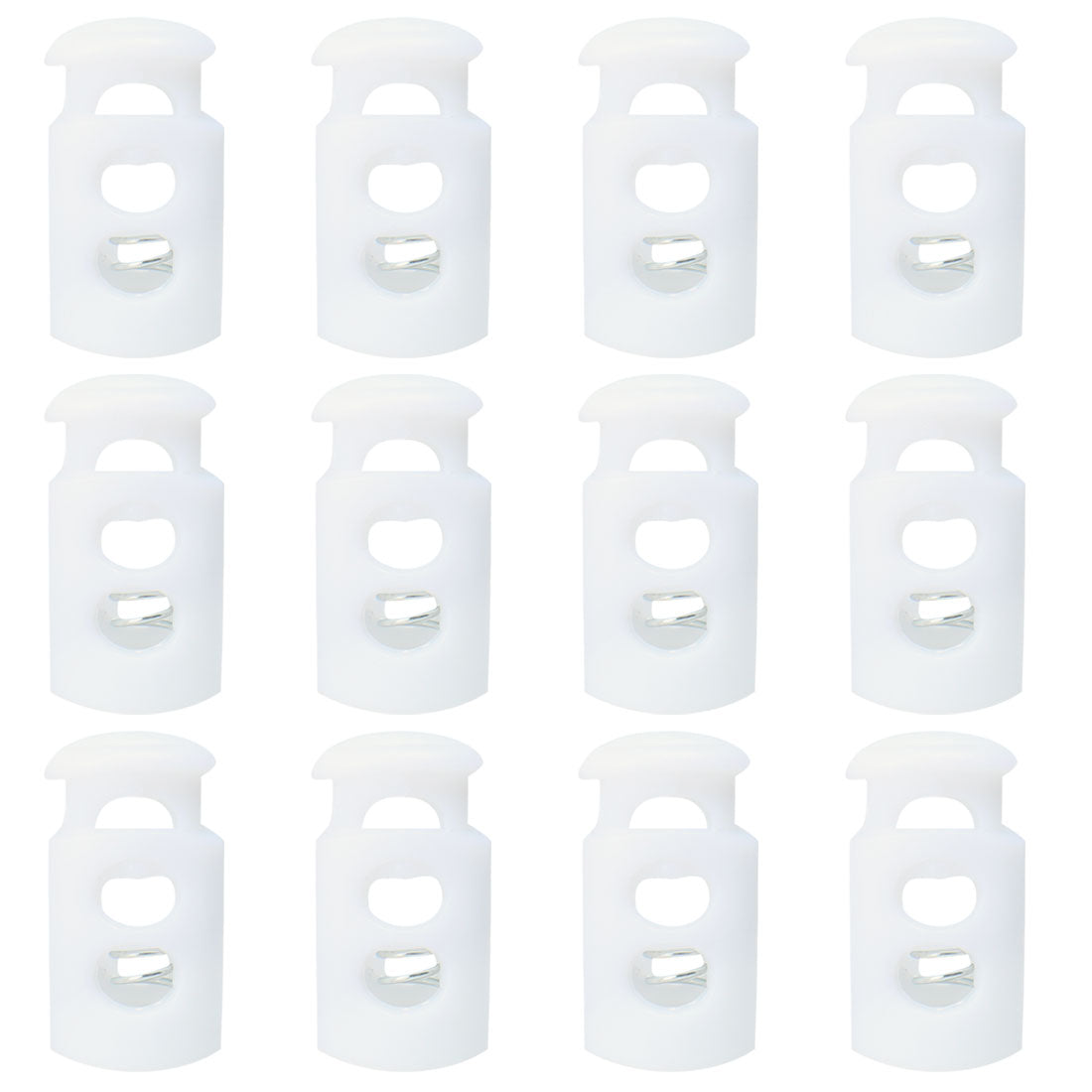 Harfington 12pcs Plastic White Cord Lock Stopper End Spring Toggle Slider Organizers