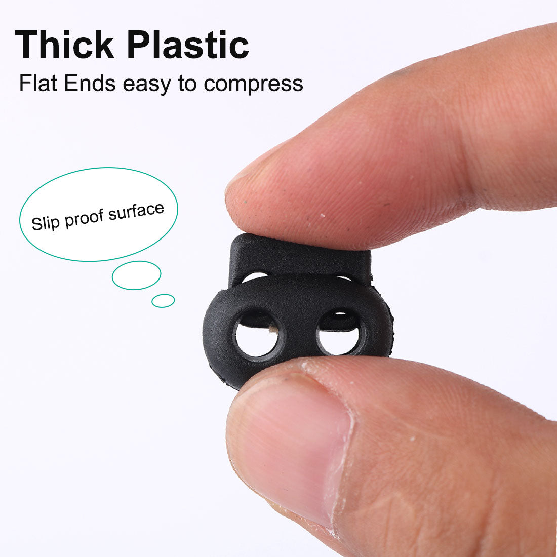 Harfington 6pcs Plastic Spring Cord Locks Double Hole End Rope Fastener Slider