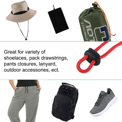 Harfington 6pcs Plastic Spring Cord Locks Double Hole End Rope Fastener Slider