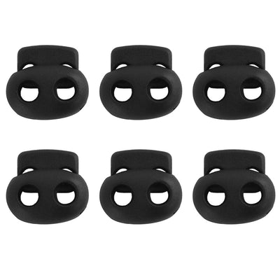 Harfington 6pcs Plastic Spring Cord Locks Double Hole End Rope Fastener Slider