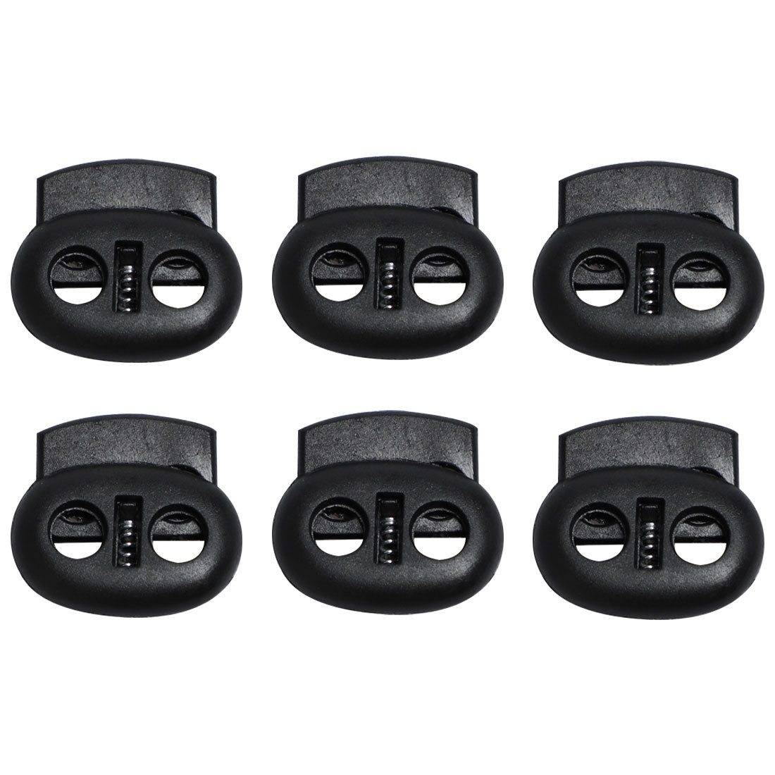 Harfington 6pcs Plastic Spring Cord Locks Double Hole End Rope Fastener Slider