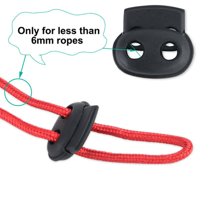 Harfington 12 Pcs Plastic Cord Locks Double Hole Stopper Spring Toggle Fastener