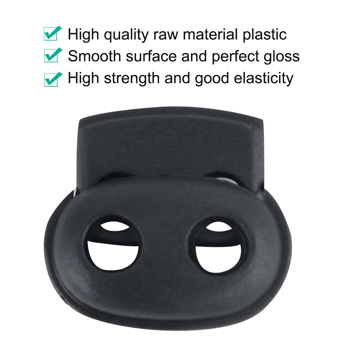 Harfington 12 Pcs Plastic Cord Locks Double Hole Stopper Spring Toggle Fastener