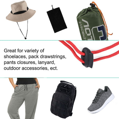 Harfington 12 Pcs Plastic Cord Locks Double Hole Stopper Spring Toggle Fastener