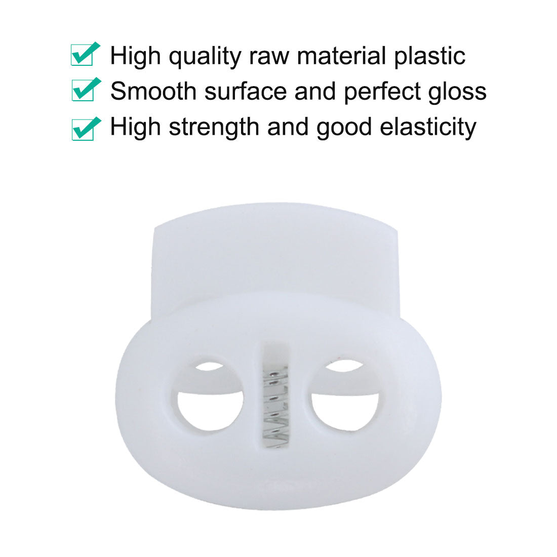 Harfington 6pcs Plastic Spring Cord Locks Double Hole End Rope Fastener Slider