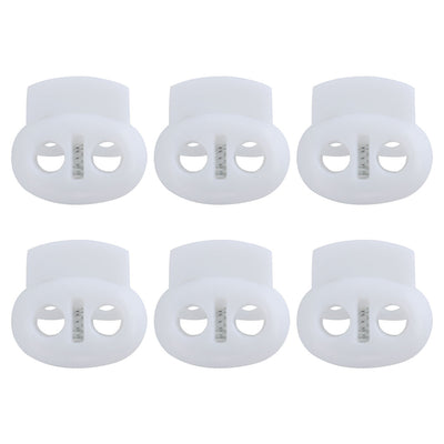 Harfington 6pcs Plastic Spring Cord Locks Double Hole End Rope Fastener Slider
