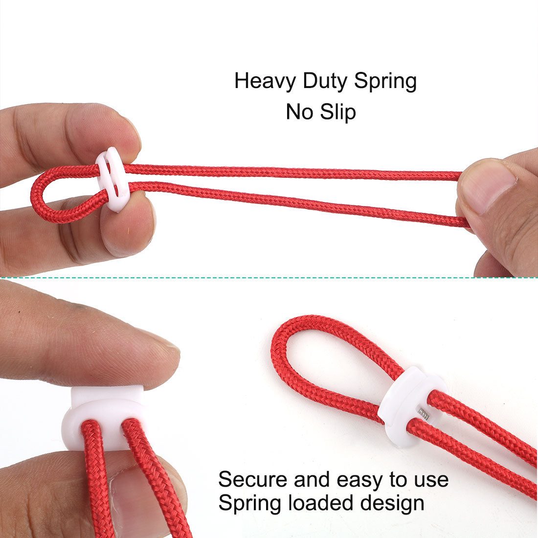 Harfington 10pcs Plastic Spring Cord Locks Double Hole End Rope Fastener Slider