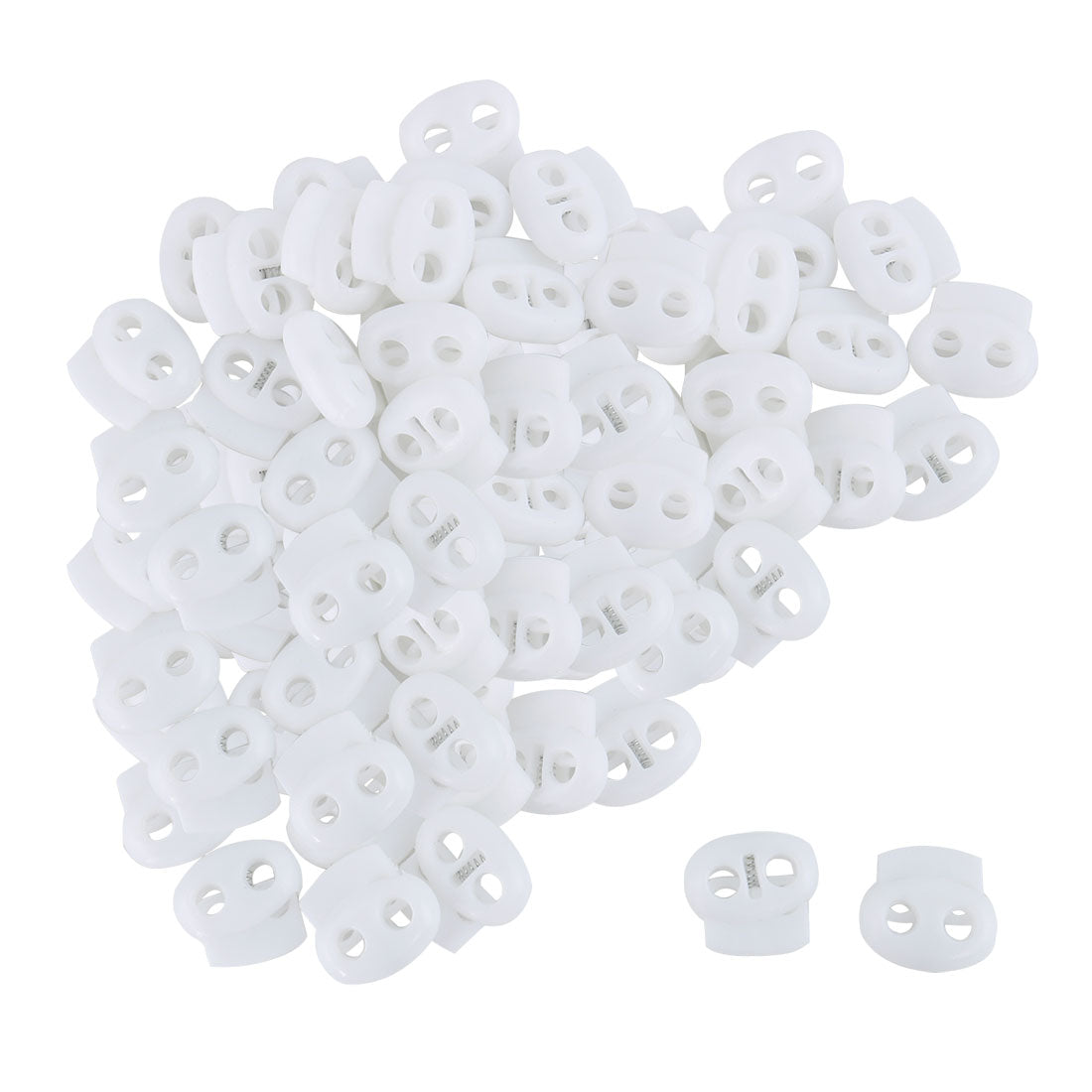 Harfington 50pcs Plastic Spring Cord Locks Double Hole End Rope Fastener Slider