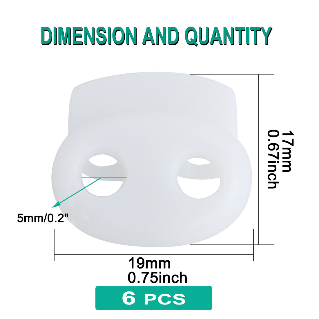 Harfington 6pcs Plastic Spring Cord Locks Double Hole End Rope Fastener Slider