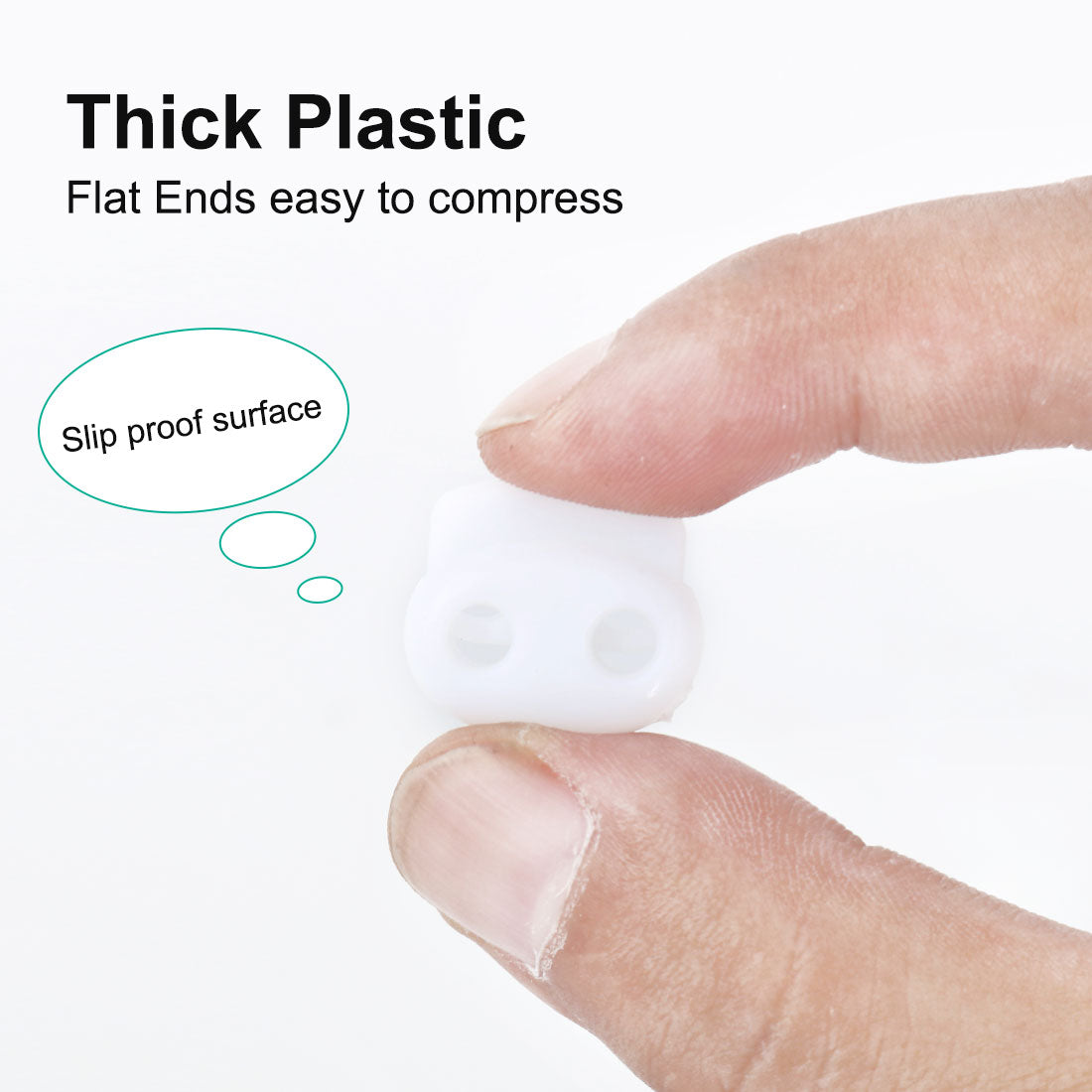 Harfington 6pcs Plastic Spring Cord Locks Double Hole End Rope Fastener Slider