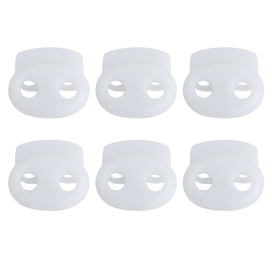 Harfington 6pcs Plastic Spring Cord Locks Double Hole End Rope Fastener Slider