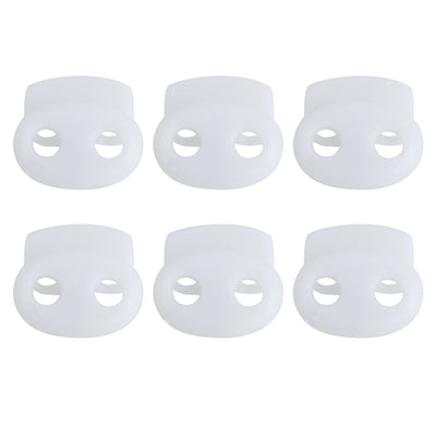 Harfington 6pcs Plastic Spring Cord Locks Double Hole End Rope Fastener Slider