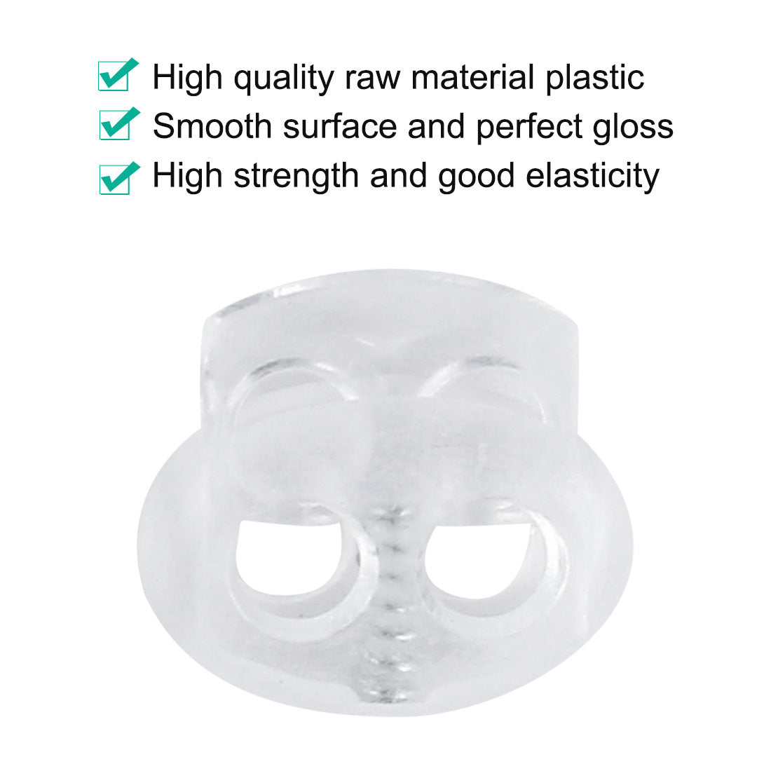 Harfington 50pcs Plastic Spring Cord Locks Double Hole End Rope Fastener Slider