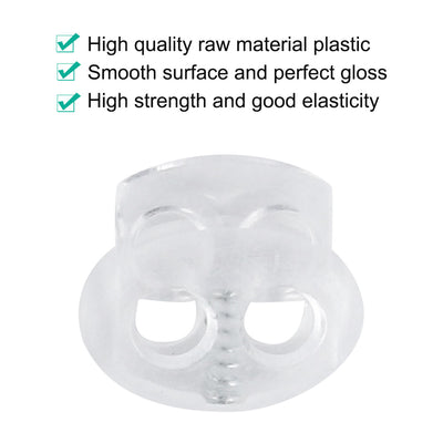 Harfington 50pcs Plastic Spring Cord Locks Double Hole End Rope Fastener Slider