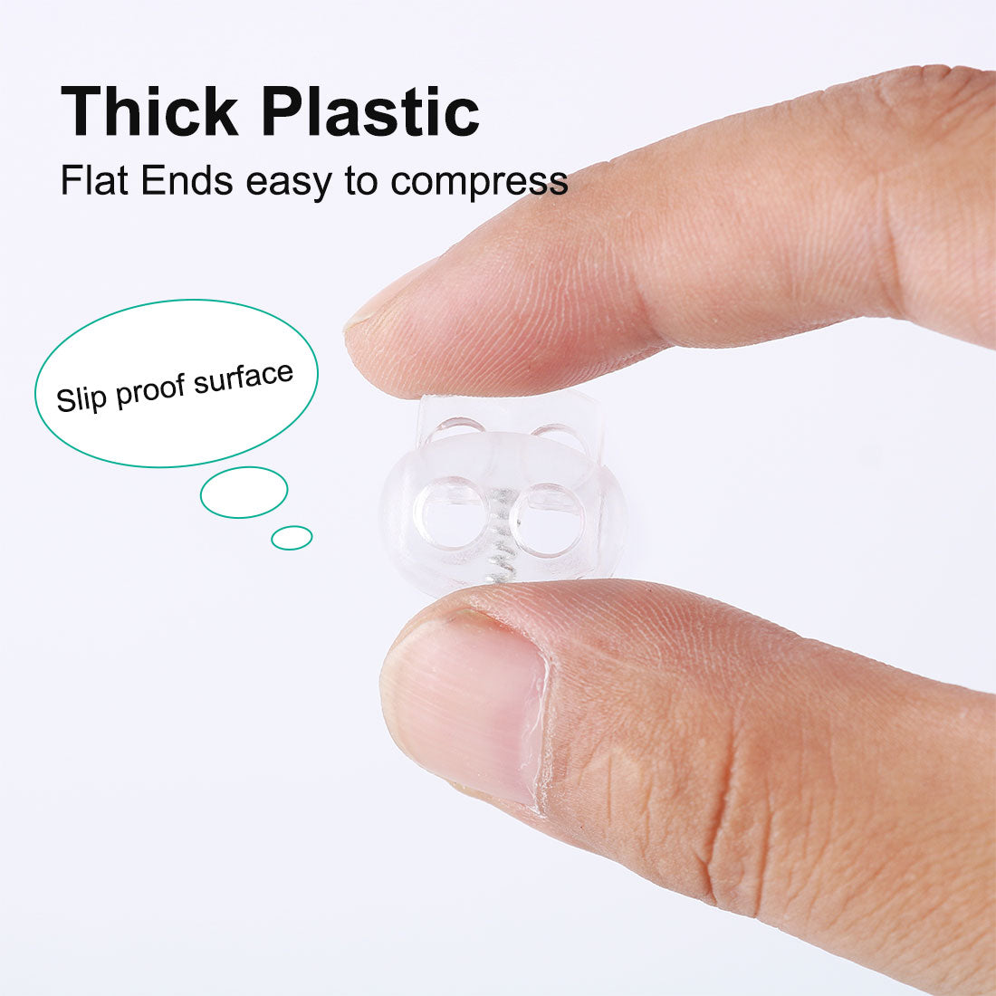 Harfington 50pcs Plastic Spring Cord Locks Double Hole End Rope Fastener Slider