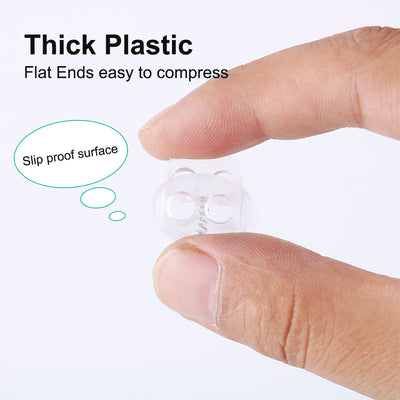 Harfington 50pcs Plastic Spring Cord Locks Double Hole End Rope Fastener Slider
