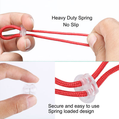 Harfington 50pcs Plastic Spring Cord Locks Double Hole End Rope Fastener Slider