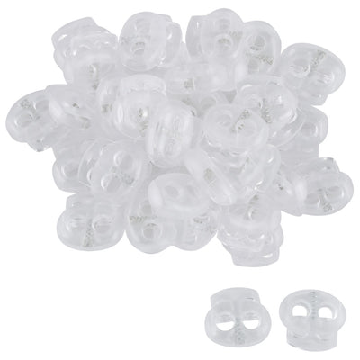 Harfington 50pcs Plastic Spring Cord Locks Double Hole End Rope Fastener Slider