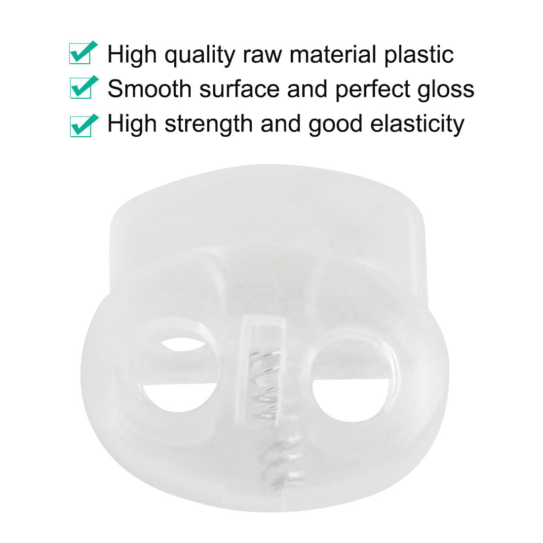 Harfington 6pcs Plastic Spring Cord Locks Double Hole End Rope Fastener Slider