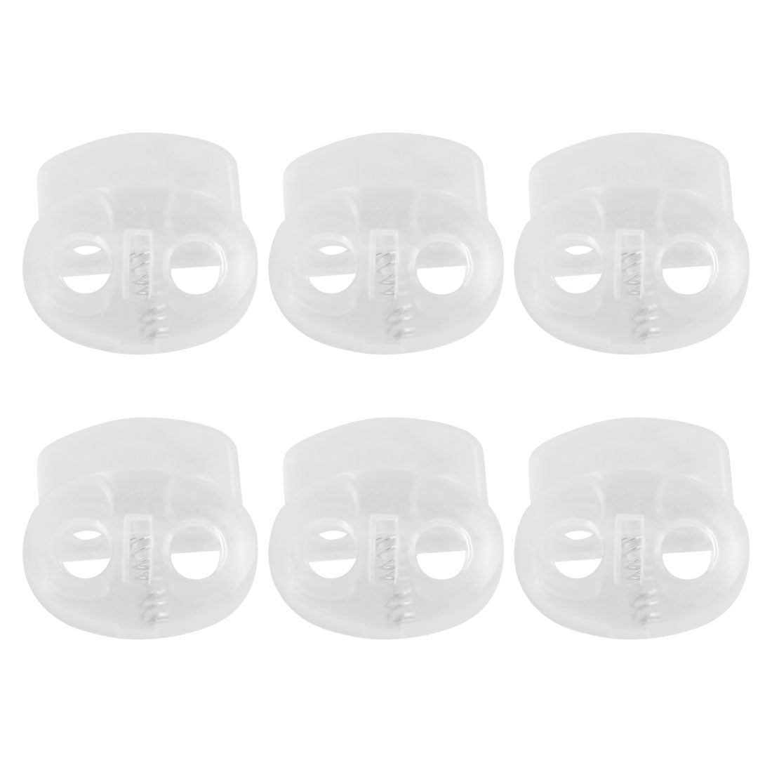 Harfington 6pcs Plastic Spring Cord Locks Double Hole End Rope Fastener Slider