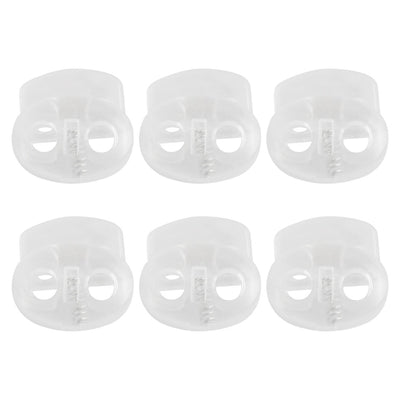 Harfington 6pcs Plastic Spring Cord Locks Double Hole End Rope Fastener Slider