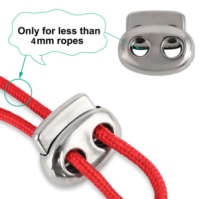 Harfington 6pcs Plastic Spring Cord Locks Double Hole End Rope Fastener Slider