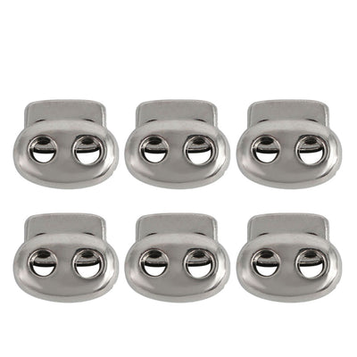 Harfington 6pcs Plastic Spring Cord Locks Double Hole End Rope Fastener Slider
